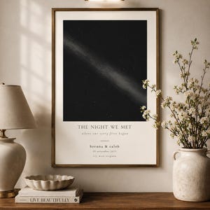 Custom Star Map Print, The Night We Met, Personalized Night Sky Poster, Anniversary Gift, Couples Star Chart, Framed & Digital