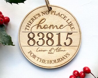 83815 Zip Code Home for the Holidays Ornament featuring your hometown - Coeur d’Alene , Idaho