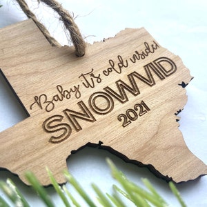 Customizable Texas Ornament - Texas- Engraved Birch Wood - Made in USA