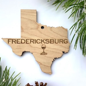 Customizable Texas Ornament - Texas- Engraved Birch Wood - Made in USA