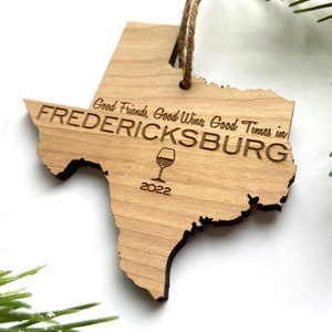 Customizable Texas Ornament - Texas- Engraved Birch Wood - Made in USA