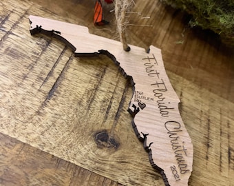 Första julen i Florida — personlig julgransprydnad