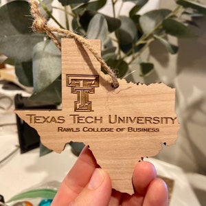 Customizable Texas Ornament - Texas- Engraved Birch Wood - Made in USA