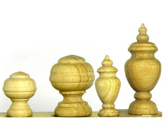 Wood Finials 3 item Dollhouse 1:6 very small  Craft Wooden Furniture Miniature Small Wood Cap Newel small