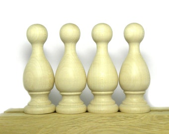 Custom-made wood finials 4 item, poster bed, coat pegs,  over the bed decor,  wood bed frame,  antique chair details