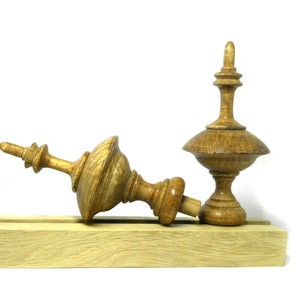 Wood Finial Post 2 item, Clock, Craft Wooden Vintage Cap Newel Furniture, wood salvage