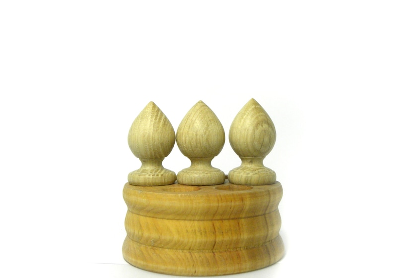Finials 3 Item Wood Finial Post Craft Wooden Furniture Cap Etsy