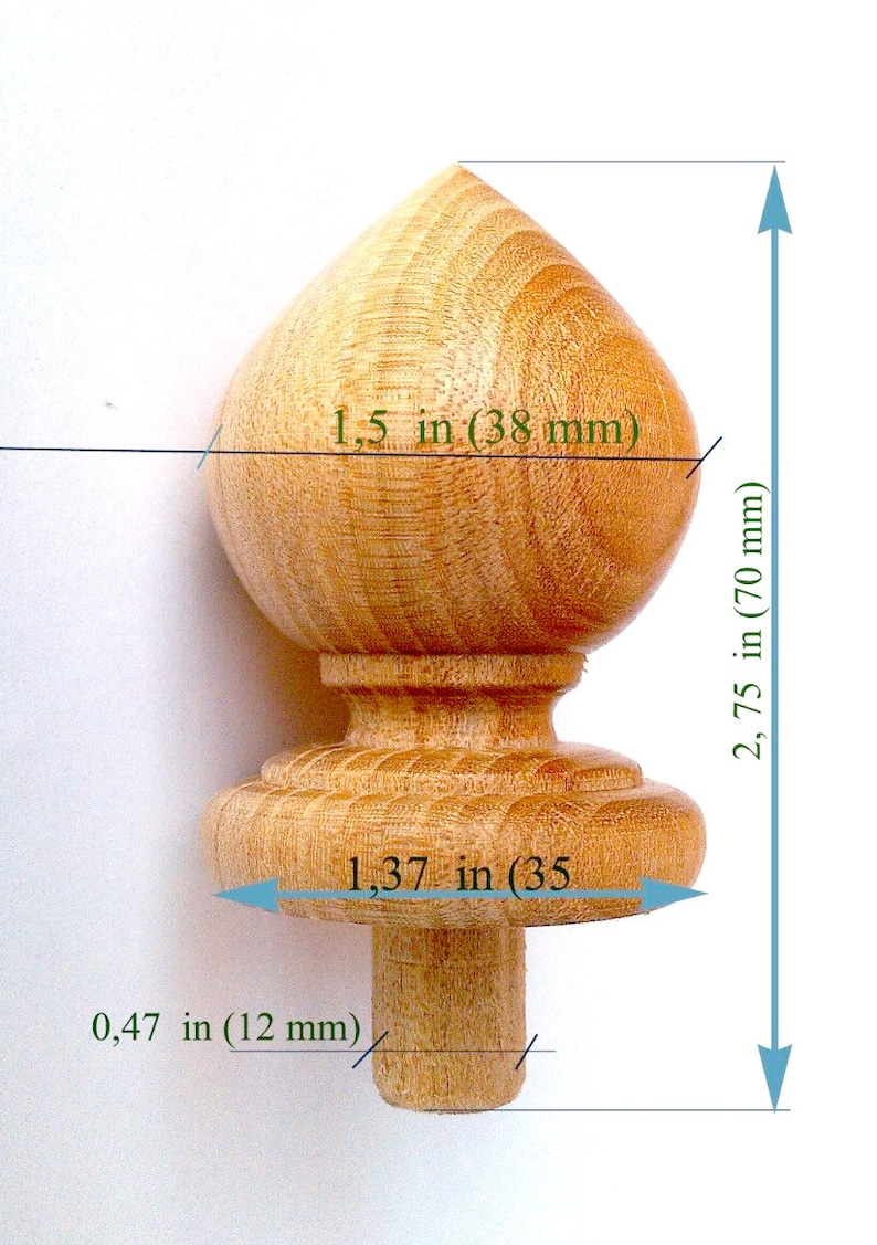 Finials 3 Item Wood Finial Post Craft Wooden Furniture Cap Etsy