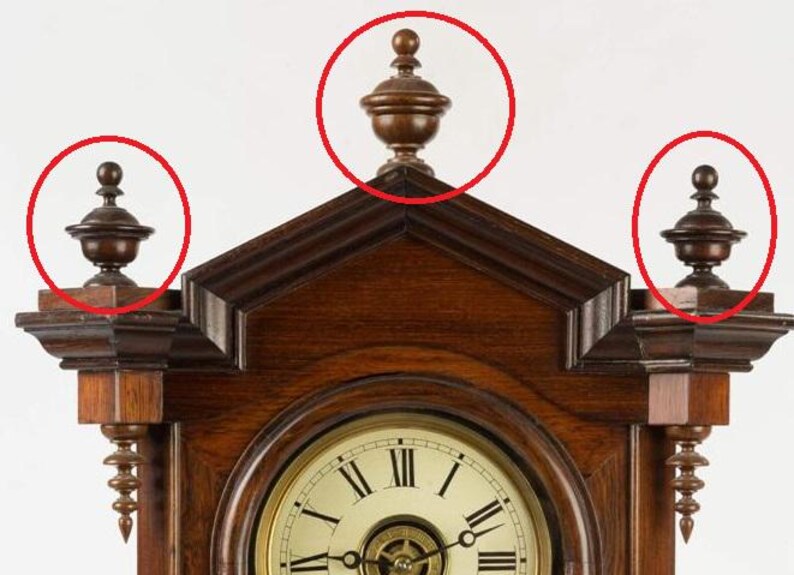 Clock Wood Finials for Restoration Clocks Ansonia F Kroeber Occidental ...