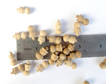 Wood Finials very small 12 item, 1:12 scale dollhouse furniture set Craft dolls house accessories 1/12 Cap Newel small