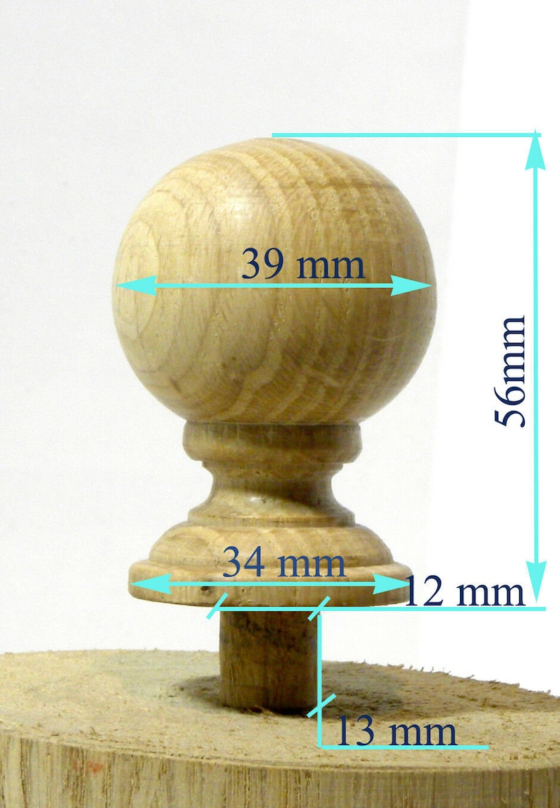 Finials 2 Item Wood Finial Post Craft Wooden Furniture Cap Etsy