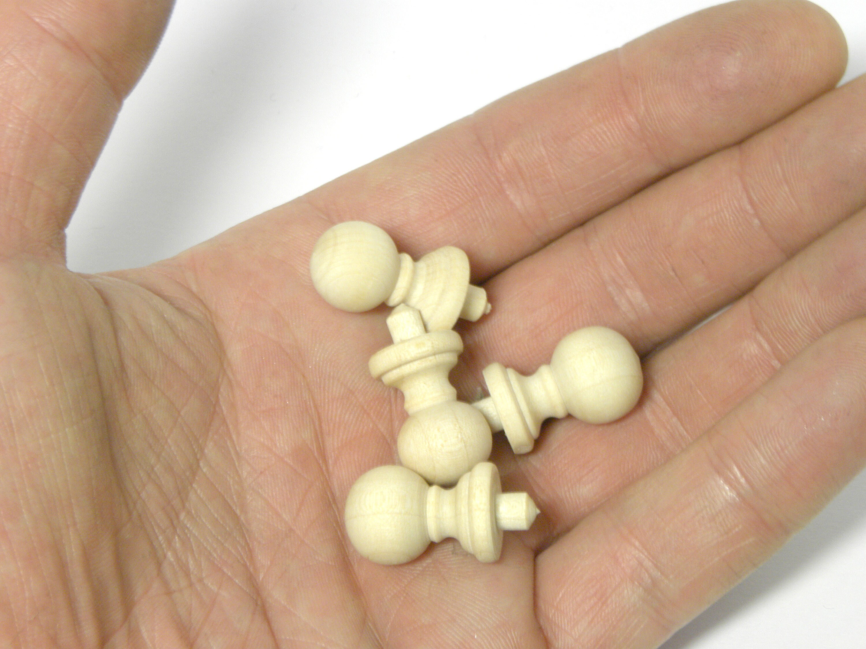 Wood Finials Dollhouse 16 very small Craft Wooden Furniture Etsy