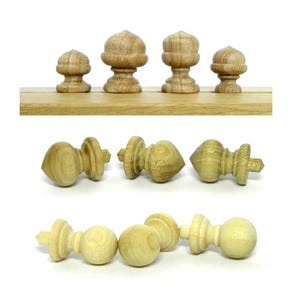 1:6 木製フィニアル ドールハウス 3点セット 非常に小型 クラフト木製家具 ミニチュア 小型木製キャップ ニューエル 小型