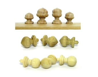 1:6 Wood Finials Dollhouse 3 item very small  Craft Wooden Furniture Miniature Small Wood Cap Newel small