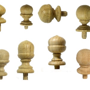 3 item Wood Finials Post, Cap Newel, Stairs finials, Post, Restoration Furniture, Bed Wood Furniture, Wood Acorn
