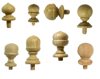 3 item Wood Finials Post, Cap Newel, Stairs finials, Post, Restoration Furniture, Bed Wood Furniture, Wood Acorn