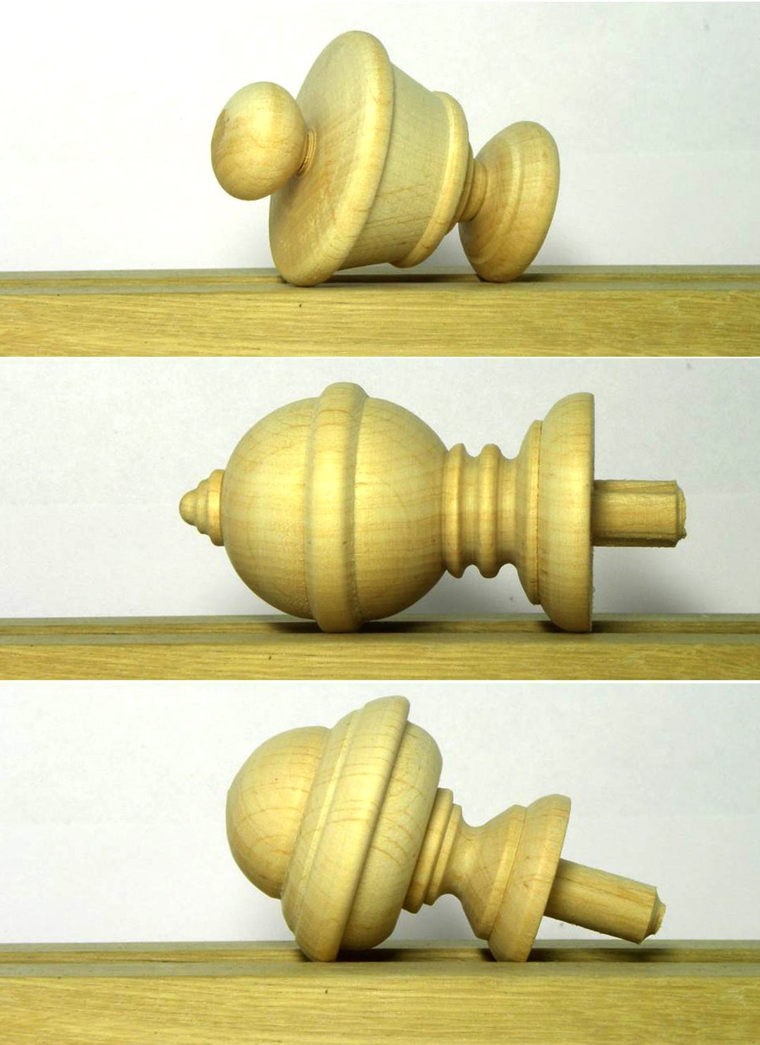 Finials 3 Item, Wood Finial Post, Custom-made, Craft Wooden Furniture ...