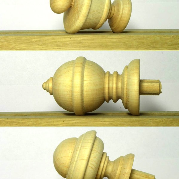 Finials 3 item, Wood Finial Post, Custom-made, Craft Wooden Furniture Cap Newel  Stairs finials, Post, Bed Wood Furniture.