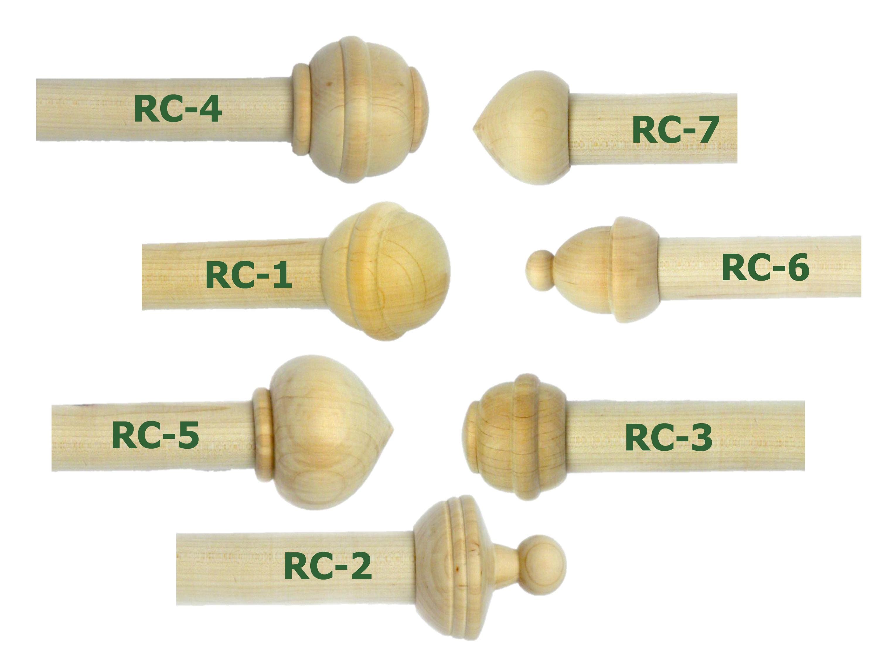 Curtain Rod Caps, Wood Finial, End Cap, Curtain Accessories, Pole ...