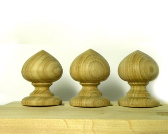 Finials 3 item, Wood Finial Post, Craft Wooden Furniture Cap Newel  Stairs finials, Post, handmade home decor, Bed Wood Furniture.