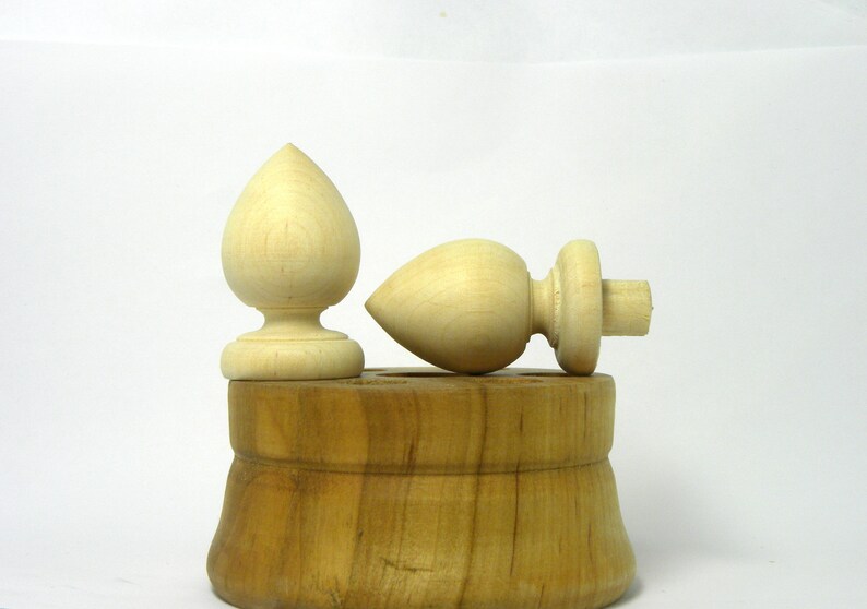 Finials 3 Item Wood Finial Post Craft Wooden Furniture Cap Etsy