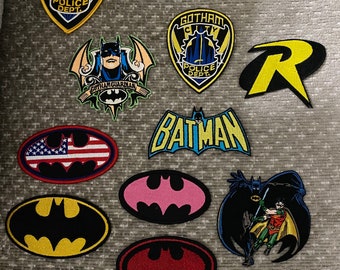Robert Pattinson Battinson The Batman 2021 Chest Emblem Logo Batarang Iron-on Embroidered Patch