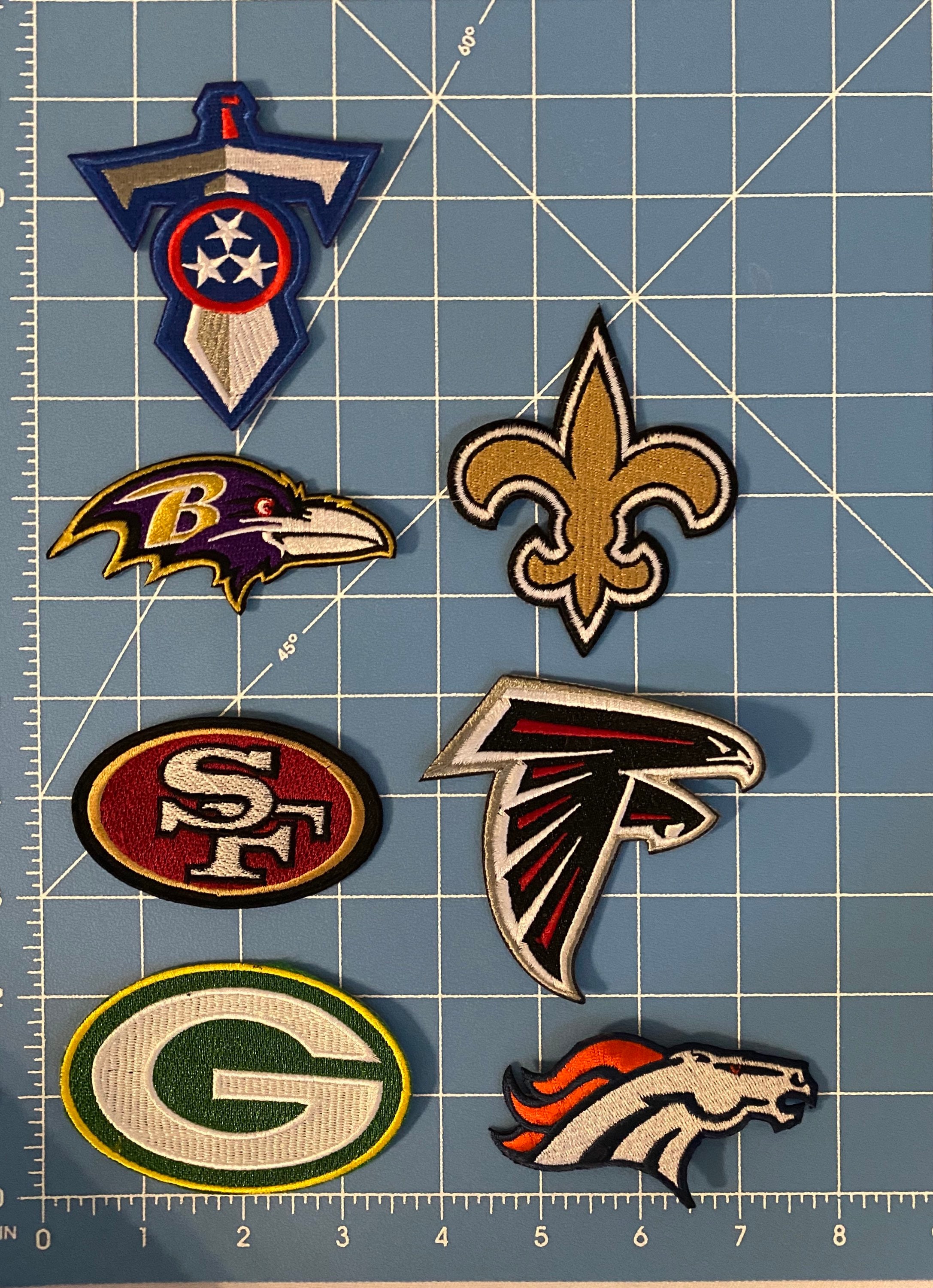 Assorted embroidered iron on NFL patches Etsy