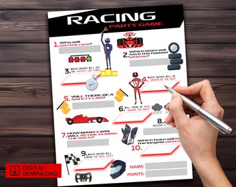 Formula Racing Trivia Game: Watch Party Printable (Digital Download)