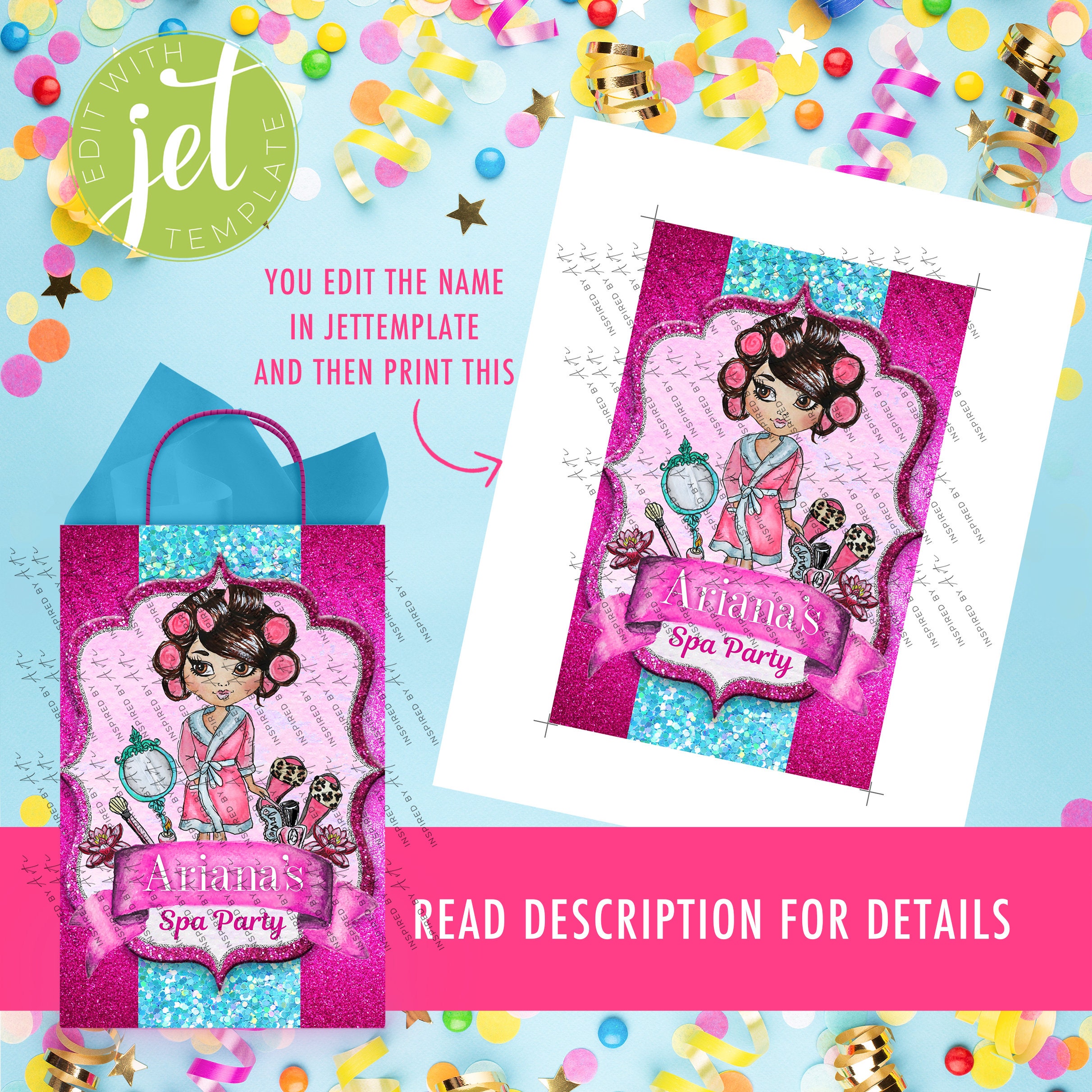 Spa Party Favor Bags Spa Party Favors Printables Décor - Etsy
