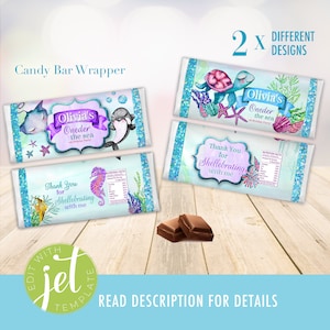 Oneder the Sea Birthday Party Favors Candy Chocolate Bar Wrapper EDITABLE | Beach Printable Nautical Theme | Ocean Gender Neutral Theme