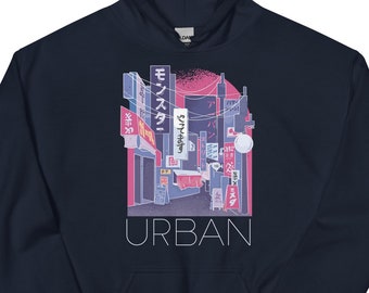 Tokyo Japanese Urban Pullover Hoodie, Tokyo Vaporwave Hoodie, Tokyo Souvenir, Japanese Aesthetics Jumper, Gift from Japan, Tokyo Streetwear