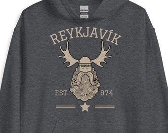 Reykjavik Islanda Felpa con cappuccio, Felpa con cappuccio Vintage Athletic Viking, Felpa con cappuccio Reykjavik, Maglione Reykjavik, Souvenir islandese, Maglione Reykjavik