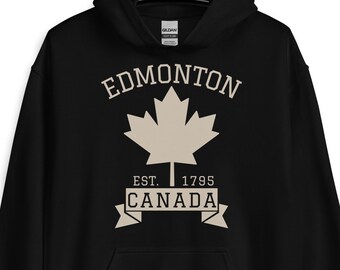 Felpa con cappuccio Edmonton Canada, Felpa con cappuccio Vintage Athletic Maple Leaf, Felpa con cappuccio Edmonton, Maglione Edmonton, Souvenir Edmonton