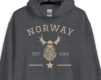 Norvegia Felpa con cappuccio, Viking Jumper, Vintage Athletic Norwegian Souvenir, Scandinavian Gift, Viking Pullover, Nordic Norse Northmen, Norvegia Fleece