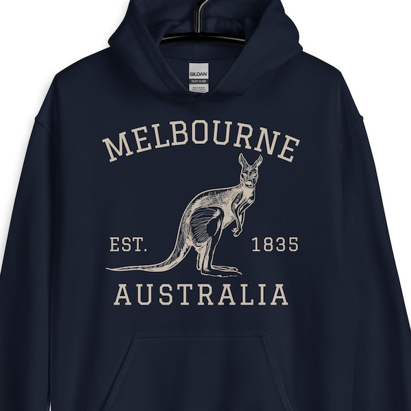 Melbourne Australia Pullover Hoodie, Vintage Athletic Kangaroo Hoodie, Melbourne Hoodie, Melbourne Jumper, Australian Souvenir, Down Under