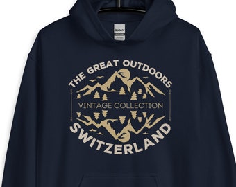 Svizzera The Great Outdoors Pullover Felpa con cappuccio, Svizzera Felpa con cappuccio, Svizzera Jumper, Svizzera Maglione, Vintage Svizzera Souvenir