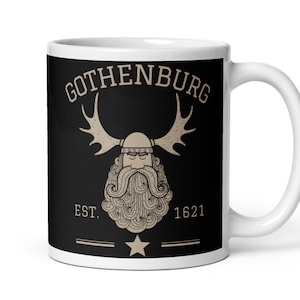 Gothenburg Coffee Mug, Swedish Viking Mug, Gothenburg Tea Cup, Gothenburg Sweden Souvenir, Vintage Athletic Gothenburg Travel Mug