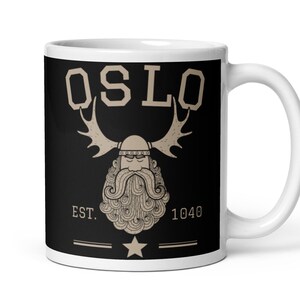 Oslo Coffee Mug, Norwegian Viking Mug, Oslo Tea Cup, Oslo Norway Souvenir, Vintage Athletic Oslo Mug, Oslo Travel Mug