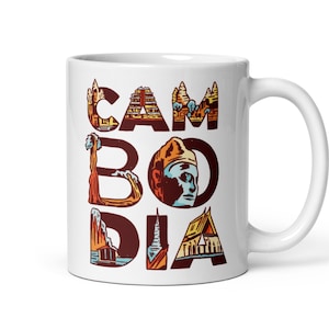 Cambodia Mug, Cambodia Coffee Mug, Cambodia Tea Cup, Khmer Cambodian Souvenir, Cambodia Travel Gift, Siem Reap Mug, Phnom Penh Mug