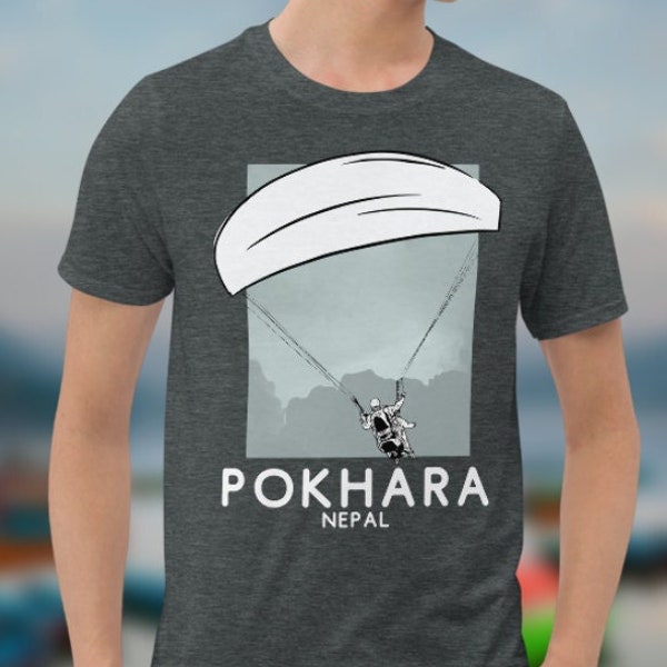Pokhara Nepal Paragliding Shirt, Paraglider T-Shirt, Fallschirmspringen T-Shirt, Paragliding Lehrer Geschenk, Paraglider Pilot Tshirt, Skydiver T Shirt