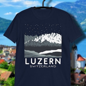 Luzern Shirt, Lucerne T-shirt, Switzerland Tshirt, Swiss Alps Tee, Luzern Souvenir, Alpine Gift for Skiing, Snowboarding, Hiking, Camping