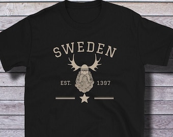 Sweden T-shirt, Viking Shirt, Vintage Athletic Swedish Tee, Scandinavian Tshirt, Sweden Souvenir, Swede Nordic Norse Northmen