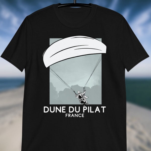 Dune du Pilat France Paragliding Shirt, Paraglider T-shirt, Paragliding Instructor Geschenk, Paramotor Tshirt, Dune du Pilat Souvenir Flying Tee