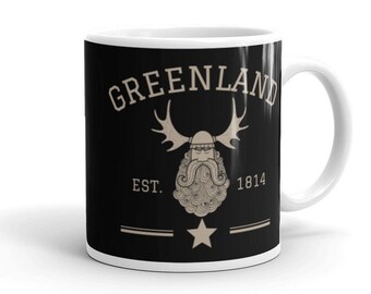 Greenland Coffee Mug, Viking Mug, Vintage Greenland Tea Cup, Scandinavian Mug, Greenland Souvenir, Greenland Gift, Norse Nordic Coffee Mug