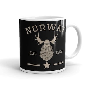 Norway Coffee Mug, Viking Mug, Vintage Norwegian Tea Cup, Scandinavian Mug, Norway Souvenir, Norway Gift, Norse Nordic Coffee Mug Norway Mug