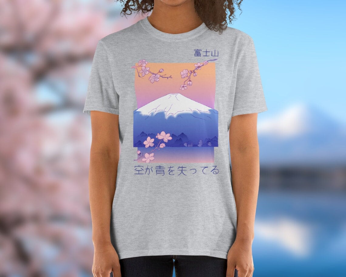 Mount Fuji T-shirt Mt Fuji Souvenir Sakura Cherry Blossom