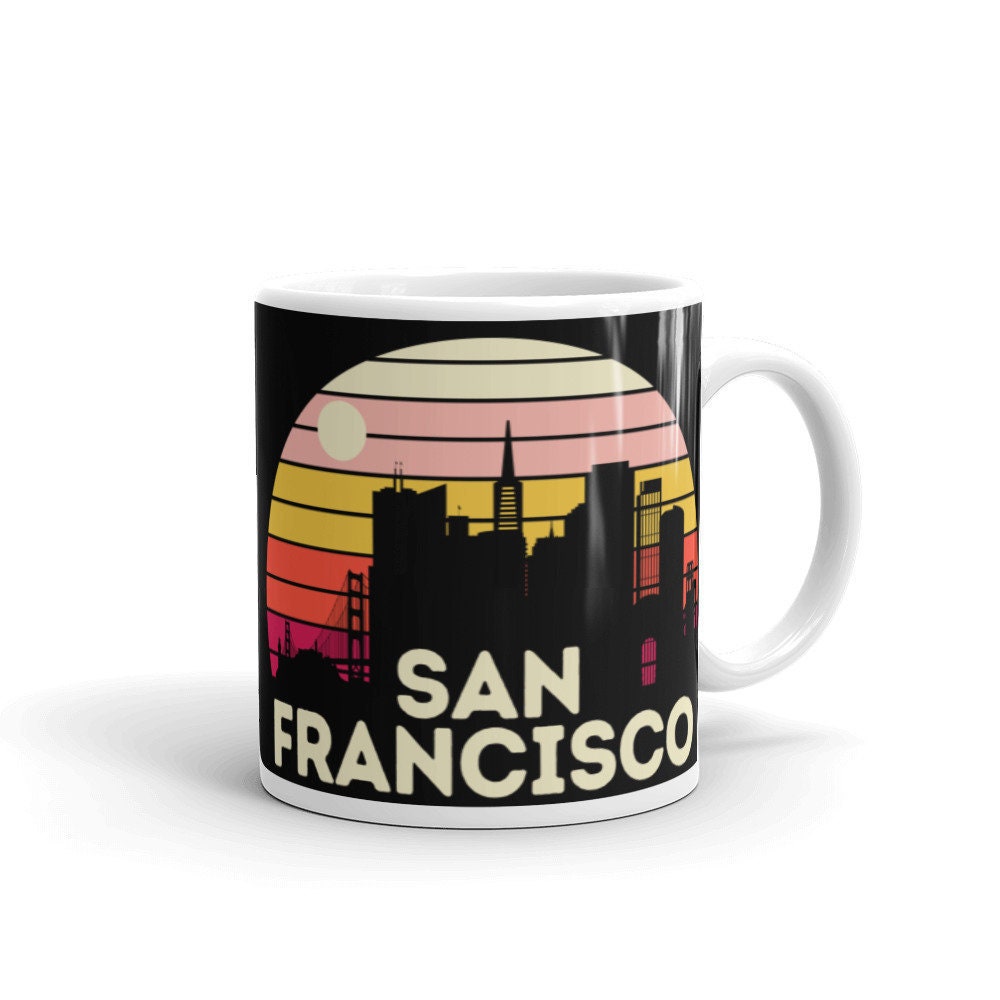 Tasse San Francisco, Tasse à Café Francisco Skyline, Souvenir Cadeau Thé Coucher Vintage Sunset Mug