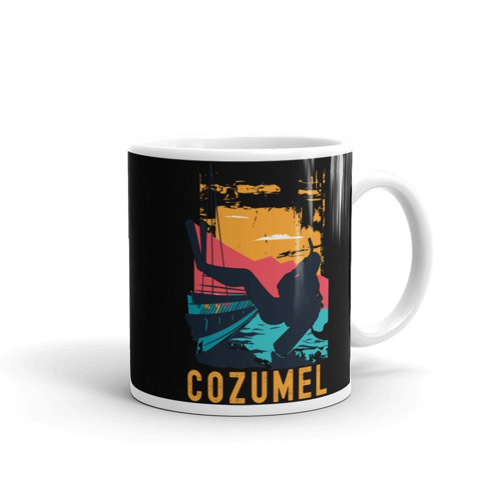 Tasse à Café de Plongée Sous-Marine Cozumel, Tasse Thé Mexico Scuba Diver, Souvenir Cadeau Mexique, 