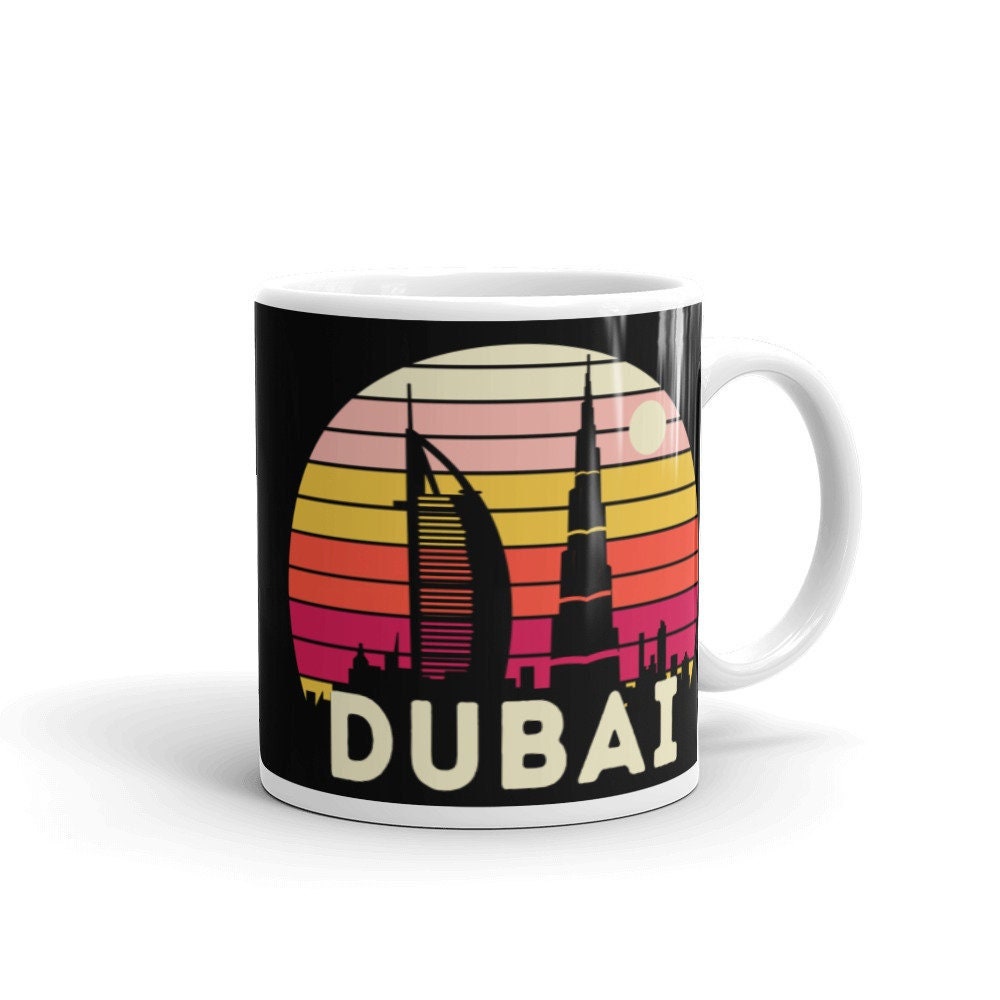 Tasse Dubaï, Tasse à Café Dubai Skyline, Souvenir Cadeau Thé Mug Sunset Vintage