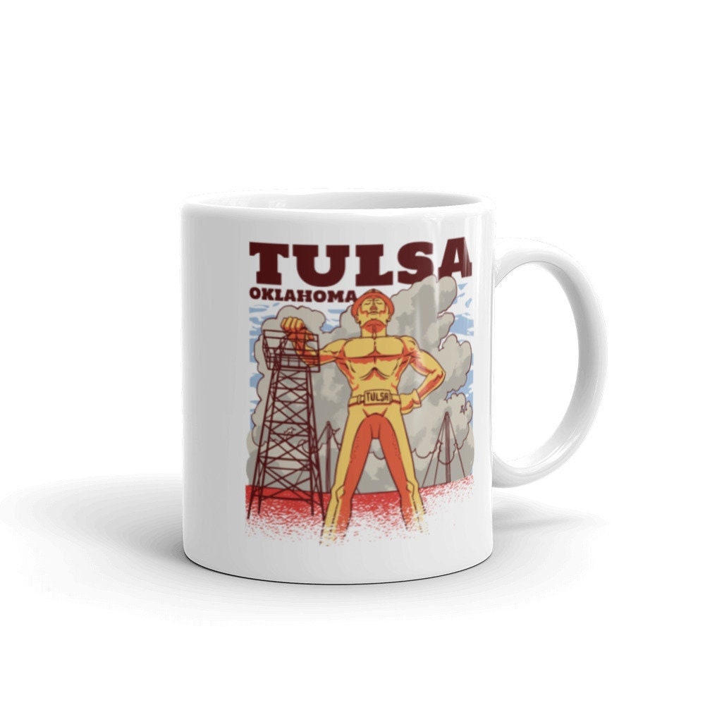 Tasse à Café Tulsa Oklahoma, Tasse Thé Souvenir Tulsa, Cadeau Lover, Golden Driller Oklahoma Sooner 